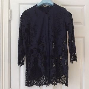 Elie Tahari Navy/Black lace jacket